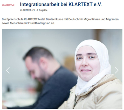 Integrationsarbeit bei KLARTEXT e.V.