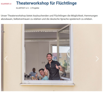 Theaterworkshop für Flüchtlinge